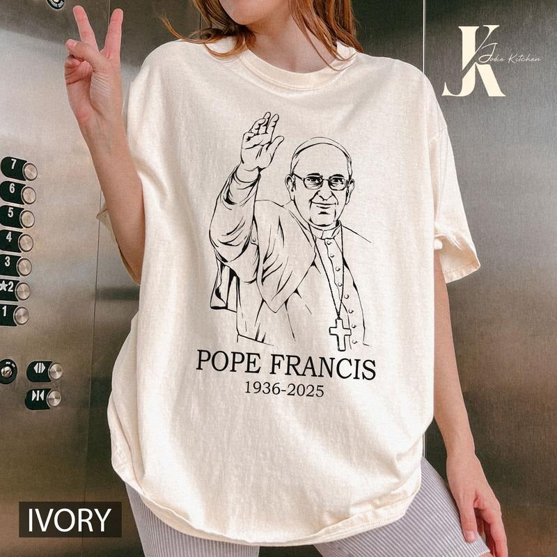 RIP Pope Francis Shirt, Pray For Pope Francis, Memorial Tribute Tee 1936-2025, Vatican Catholic Shirt, Christian Shirt,...