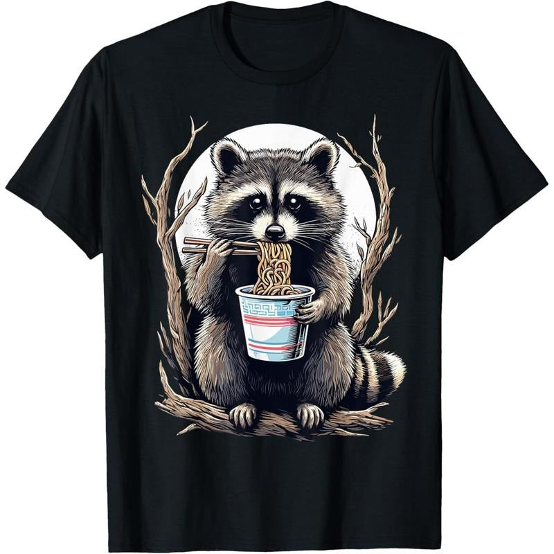 Raccoon Eating Instant Noodle Cup Funny Gifts For Women Men T-Shirt made in us Hoodie, Sweatshirt | TeeBloomCo.com