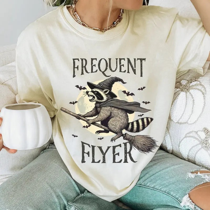 Raccoon Halloween Shirt, Funny Meme TShirt Cotton Top Hoodie, Sweatshirt | TeeBloomCo.com