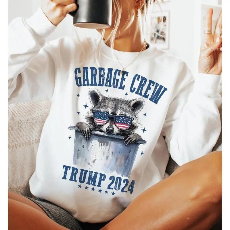 Raccoons Garbage Crew Trump 2024, Inauguration Day Shirt, Trump Won, Political Funny Sweater Gift Funny Election Graphic...