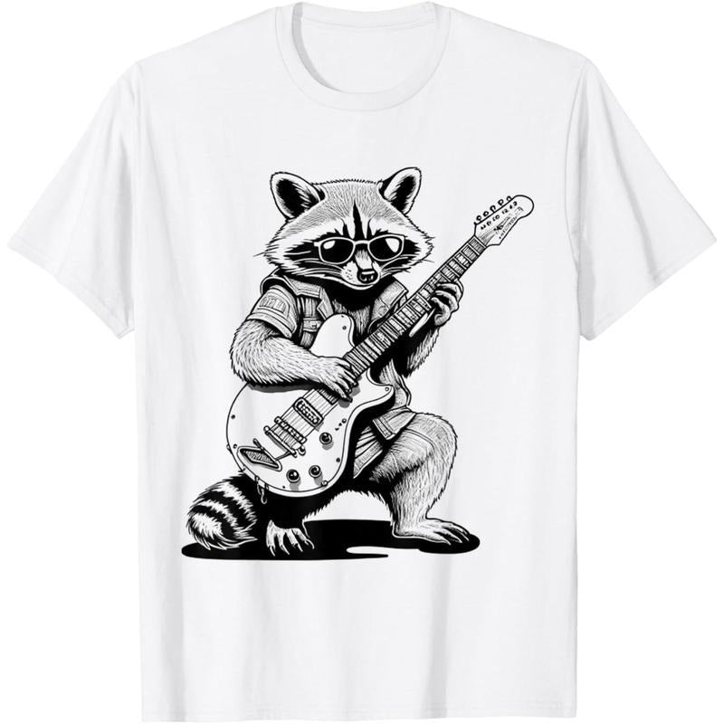 Racoon Playing Guitar Shirt Raccoon Rock Music Men Kids T-Shirt made in us Hoodie, Sweatshirt | TeeBloomCo.com