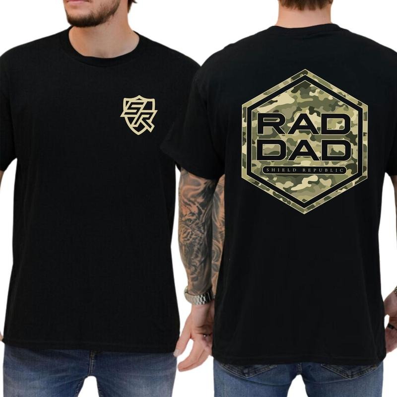 Rad Dad Hunting Camo Shield Republic Shirt Camo Outdoors T-shirt Soft Fabric Short Sleeve Shirt Hoodie, Sweatshirt