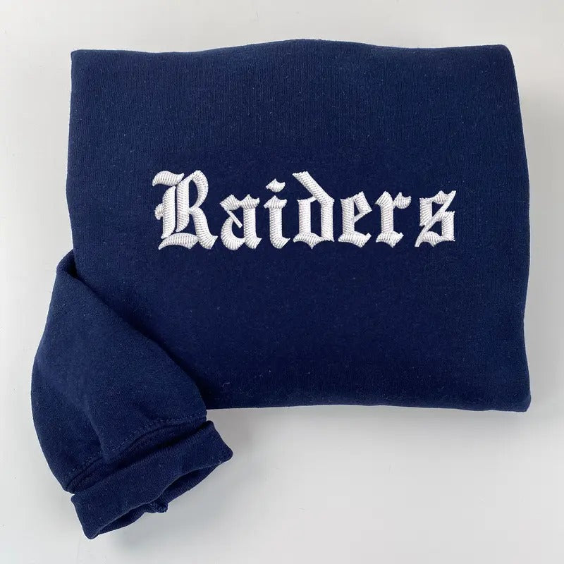 Raiders Embroidered Sweatshirt, Football Fan Gift T-Shirts, Hoodie | TeeBloomCo.com