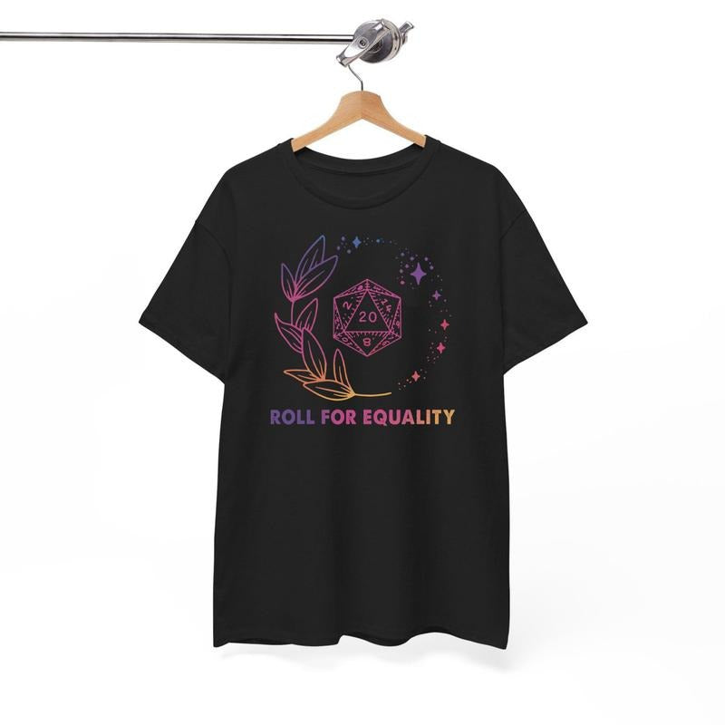 Rainbow DND D20 Dice T-Shirt, DnD Roll For Equality, D&D Shirt, Dnd Mom shirt, Dungeons and Dragons Shirt Hoodie, Sweatshirt