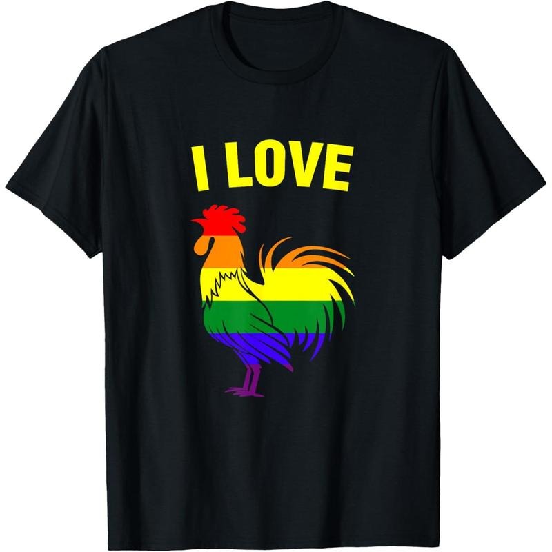 Rainbow Flag  Gay Pride Parade T-Shirt I Love Cock T-Shirt made in usa Hoodie, Sweatshirt | TeeBloomCo.com