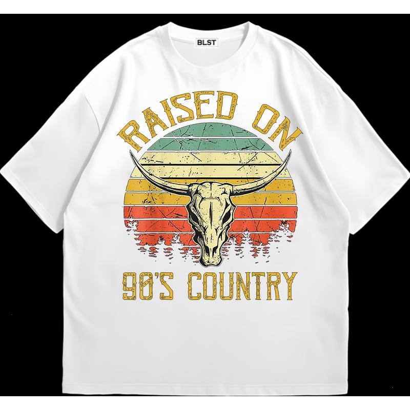 Raised On 90s Country T-Shirt Unique Graphic Tee You Can Customize Soft Cotton Hoodie, Sweatshirt | TeeBloomCo.com
