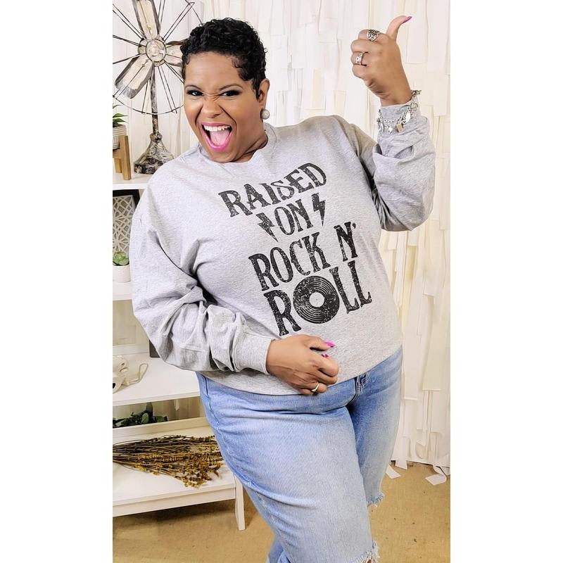 Raised on Rock and Roll Long Sleeve T-Shirt Hoodie, Sweatshirt | TeeBloomCo.com