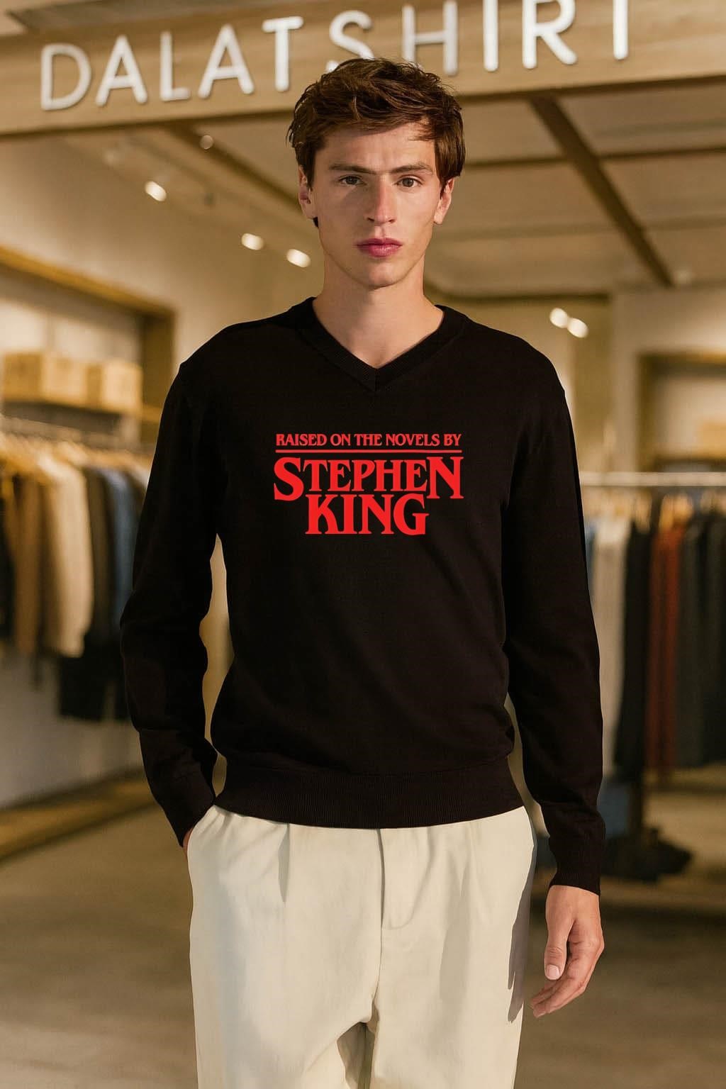 Raised on the Novels by Stephen King Red Text shirt