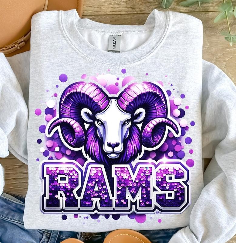 Rams Png, Mascot Png, Sport Png, Purple Silver Sequin Png, Game Day Png, Trendy Png, T-Shirt Design,  Design, Digital Top...
