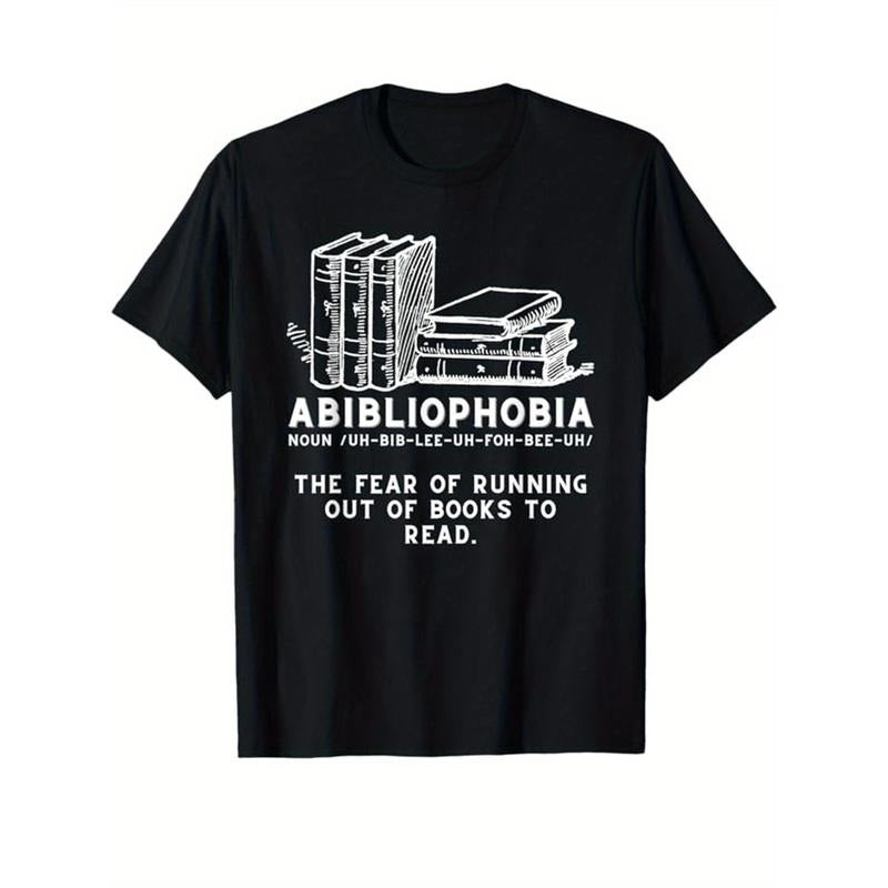 Read Books Print Men's Cotton T-shirt, Graphic Tee Men's Outdoor Clothes, Casual Short Sleeve Crew Neck T-shirt made in...