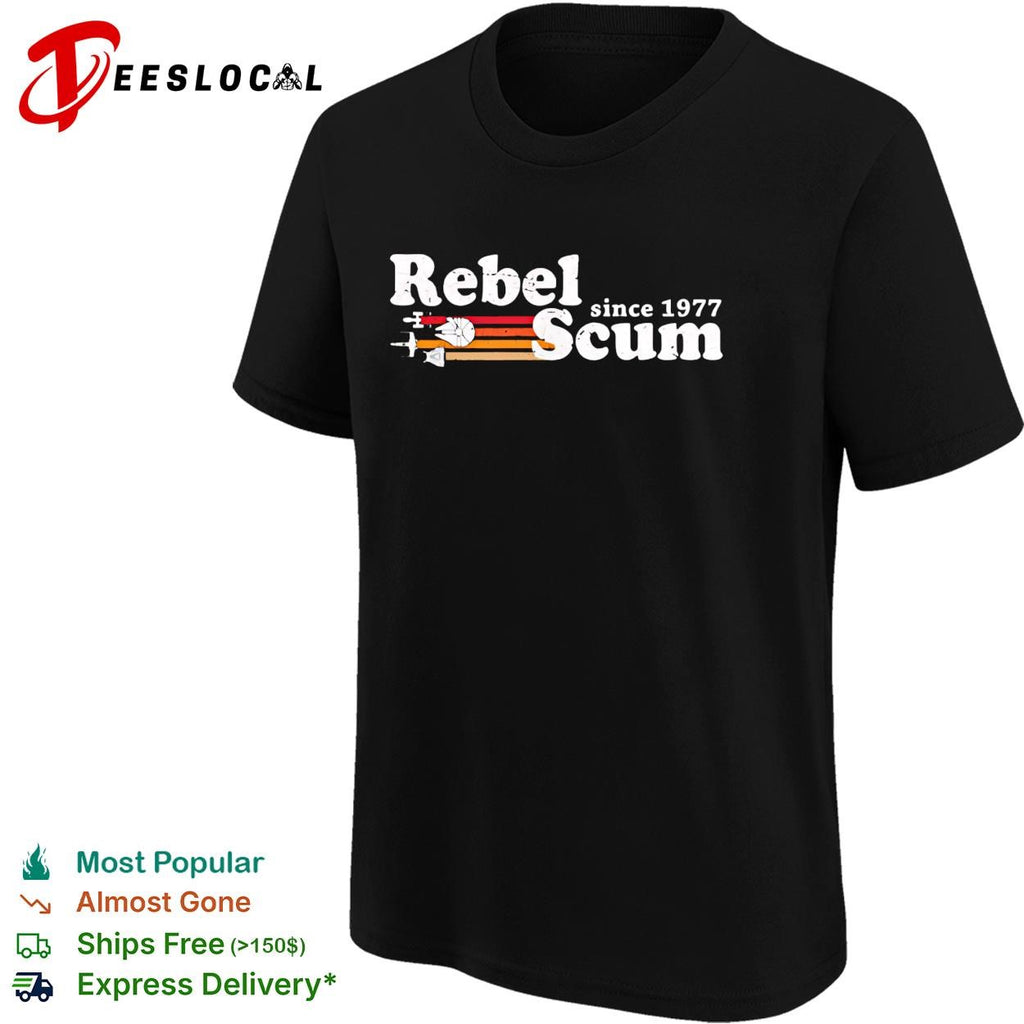 Rebel Scum since 1977 Star Wars Millennium Falcon X-wing minimal dark shirt