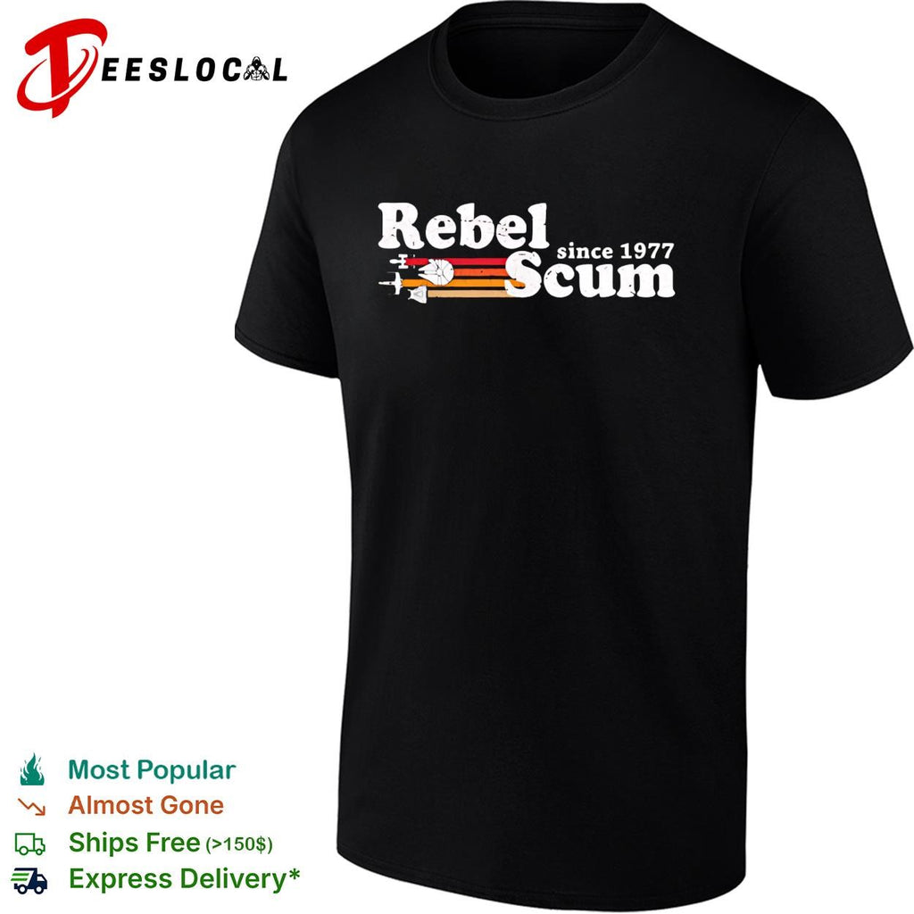 Rebel Scum since 1977 Star Wars Millennium Falcon X-wing minimal dark shirt