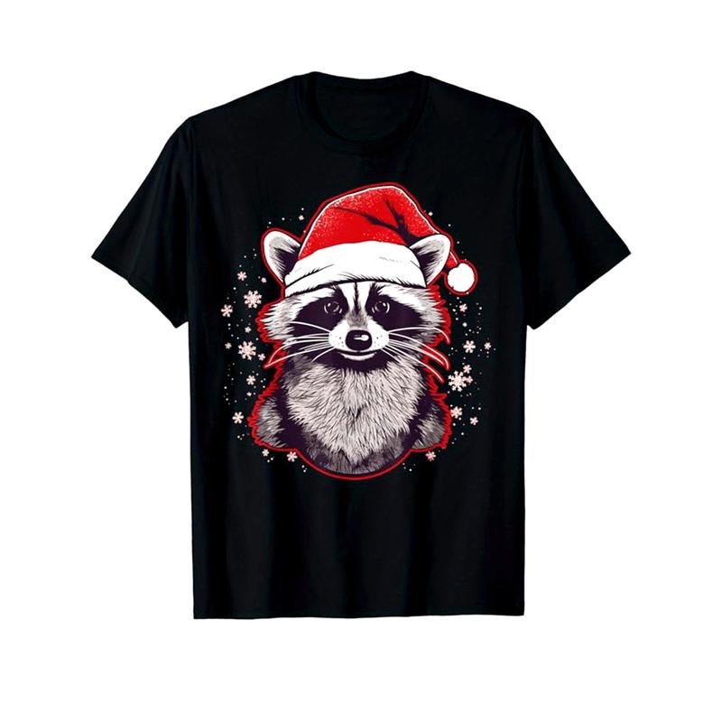 Reccoon Printed, Men's Cotton Graphic T-shirt, Casual Short Sleeve Crew Neck Gamer T-shirt, Men's Tee For Outdoor made in...
