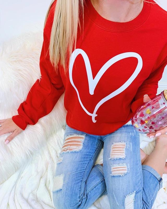Red Heart Sweatshirt T-Shirts, Hoodie | TeeBloomCo.com