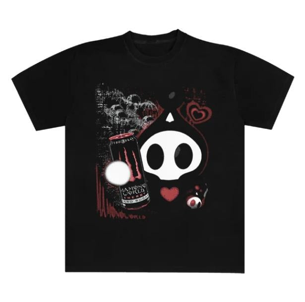 Red Monster T-Shirt, Mamono Chao T-Shirt, Sonic Adventure Shirt, Unisex Funny Shirt, Gothic Grunge Y2k Affliction Clothes...