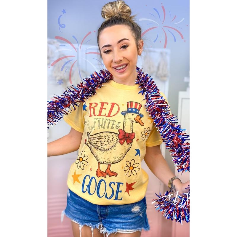 Red White and Goose Americana Graphic T-Shirt Hoodie, Sweatshirt | TeeBloomCo.com