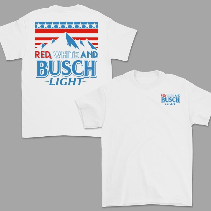 Red, White And Busch Light 2 Sided T-Shirt, For Men And Womenswear, Trendy Shirt Hoodie, Sweatshirt | TeeBloomCo.com