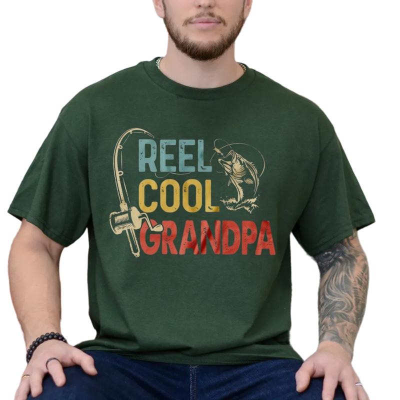 Reel Cool Grandpa Shirt For Men, Grandpa Fisherman Tshirt, Grandpa Gift From Grandkids, Fathers Day Gift, Unisex Short...