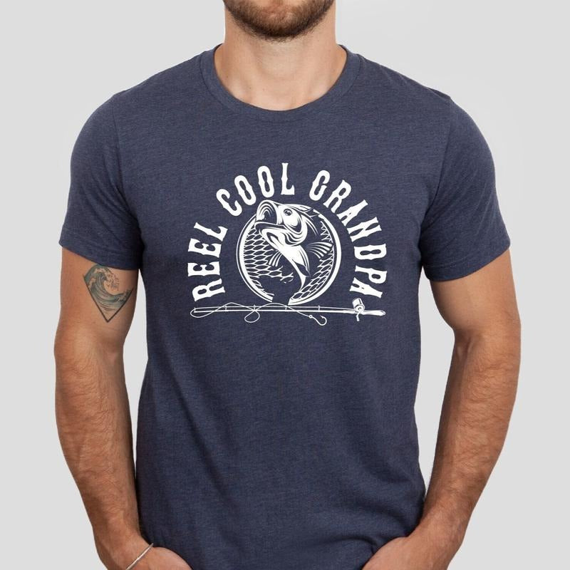 Reel Cool Grandpa Shirt, Grandpa Shirt, Grandpa Fishing Shirt, Fathers Day Shirt, Grandpa Fisherman Tee, Cool Papa Shirt,...