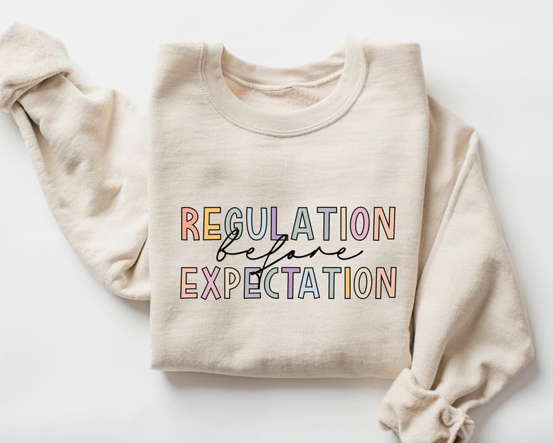 Regulation Before Expectation Shirt, Special Education Shirts, Accessibility Teacher Gift, Sensory Regulation T-shirts,...