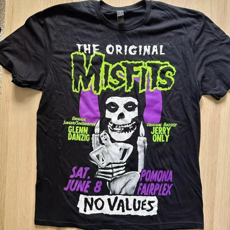 Reprint The Misfits No Values Festival Pomona 2024 T shirt classic Hoodie, Sweatshirt | TeeBloomCo.com