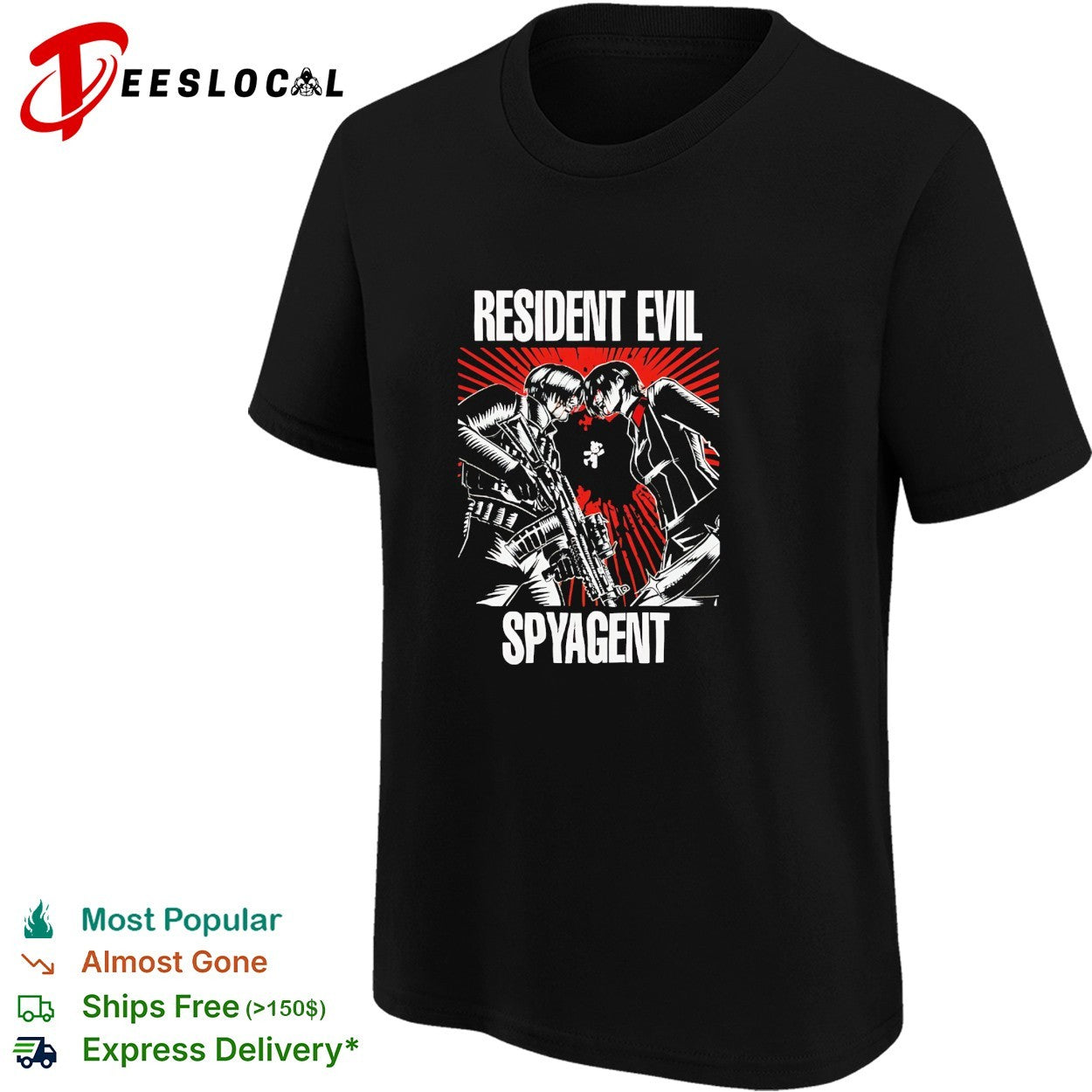 Resident Evil Spyagent Leon S Kennedy and Ada Wong Parody Illustration shirt
