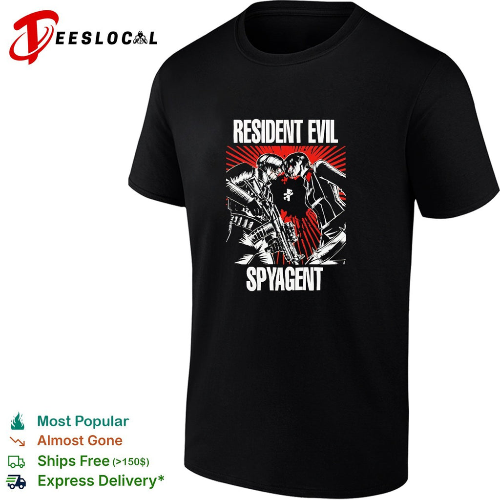 Resident Evil Spyagent Leon S Kennedy and Ada Wong Parody Illustration shirt