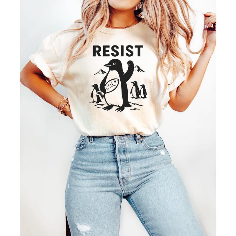 Resist Flippers Up Penguins T Shirt, FDT Shirt Resistance Protest sweatshirt, hoodie Penguins Against Tariffs Shirt, I...