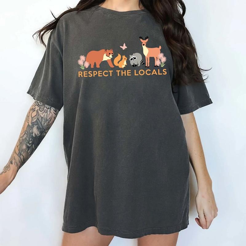 Respect The Local Shirt Comfort Colors, Protect Wildlife Animals Crewneck, Camping Outdoors Pullover, National Parks...