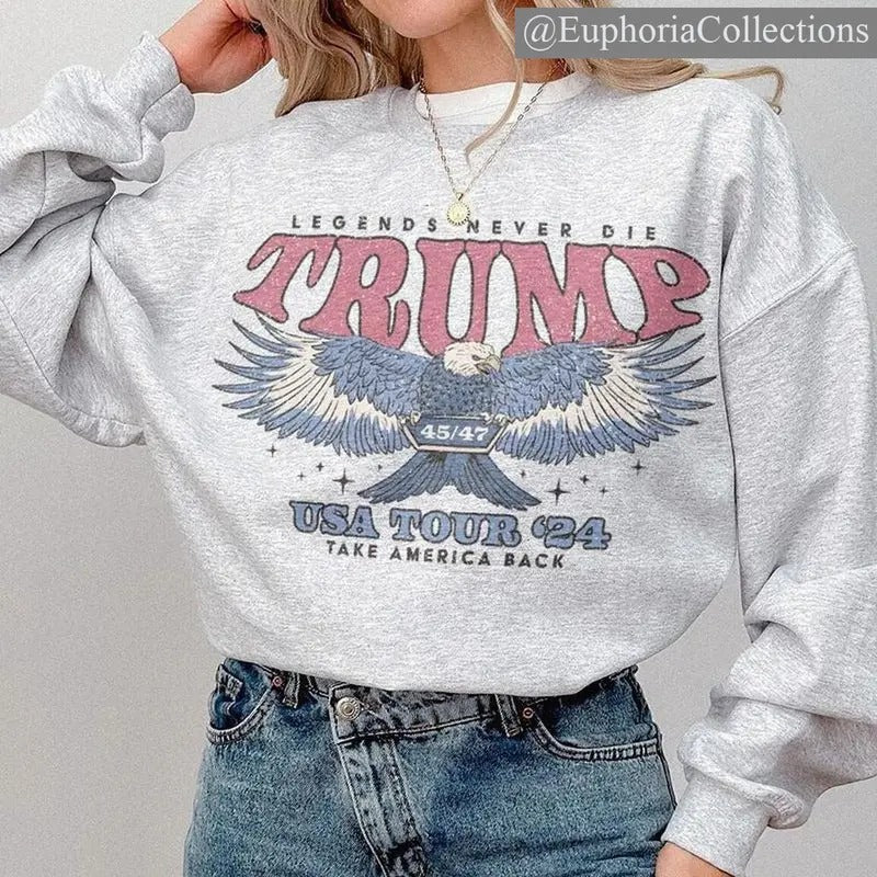 Retro #Trump 2024 Election Take America Back Republican Sweatshirt, Tee, Hoodie, Vintage Style MAGA Eagle 45 47 Shirts ,...