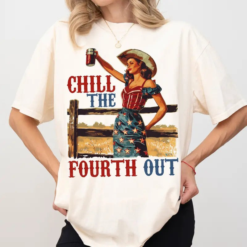 Retro 4th Of July Shirt, Chill The Fourth Out Shirt, America Shirt, Independence Day, Fourth Of July Gift, Patriotic...