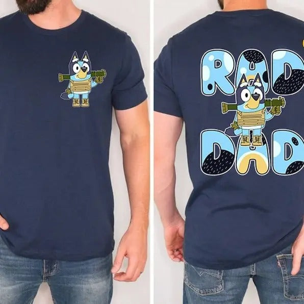Retro 90s Bluey Bandit Rad Dad Sweatshirt | Rad Like Dad Shirt | Bluey Toddler Shirt | Family Matching Shirt | Family...