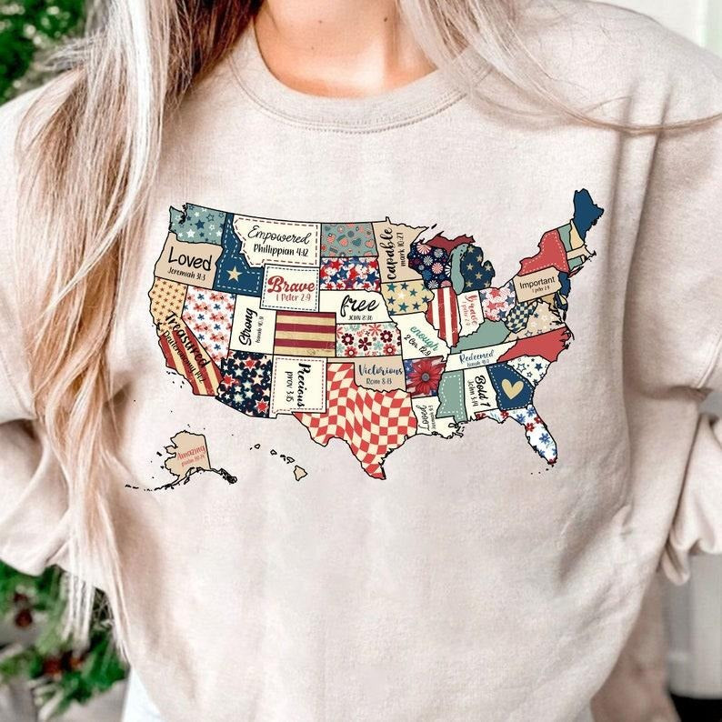 Retro America USA Map Shirt, God say you are Shirt, Bible Verse Shirt, 4th Of July Shirt, USA Flag, American Shirt,...
