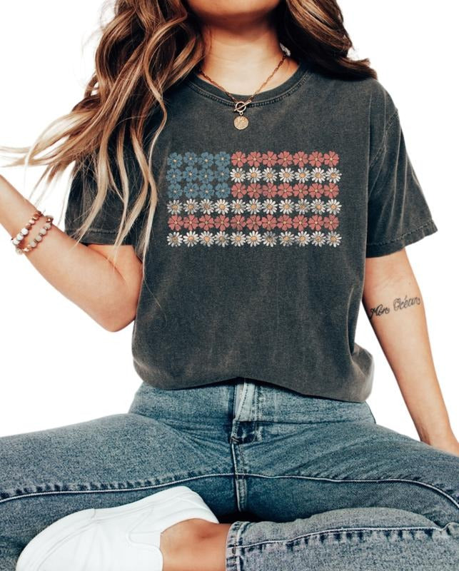 Retro American Flag Shirt, 4th Of July Gift, Womens Fourth Of July Shirt, Usa Flag Tee, Patriotic Shirt, Independence Day...