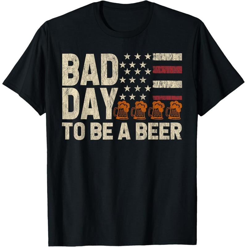 Retro Bad Day To Be A Beer USA Flag Beer 4th of July T-Shirt  made in us Hoodie, Sweatshirt | TeeBloomCo.com