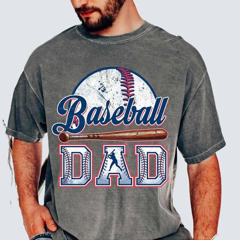 Retro Baseball Dad Shirt for Men Unisex Premium 100% Cotton Casual Game Day Sports Dad Life Father's Day Gift