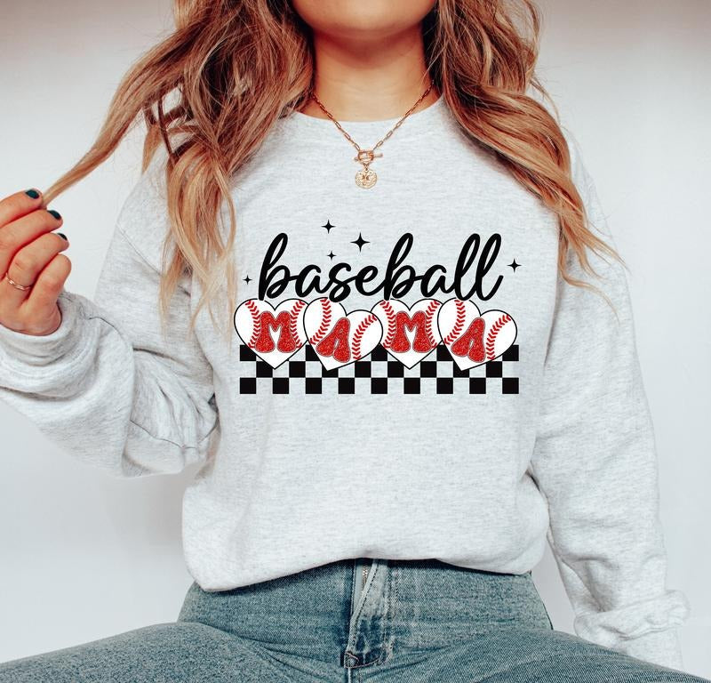 Retro Baseball Mama Sweatshirt, Funny Sports Sweater, Baseball Mom Sweatshirt, Unisex Sweatshirt, Gifts For Mom Mother...