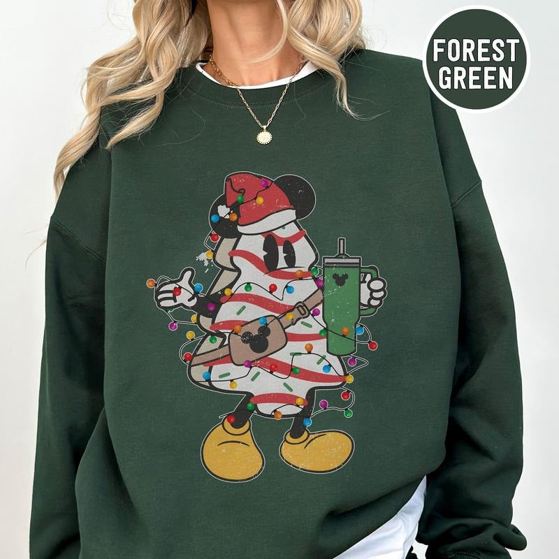 Retro Christmas Tree Cake Crewneck Sweatshirt, Hoodie, T-shirt | TeeBloomCo.com