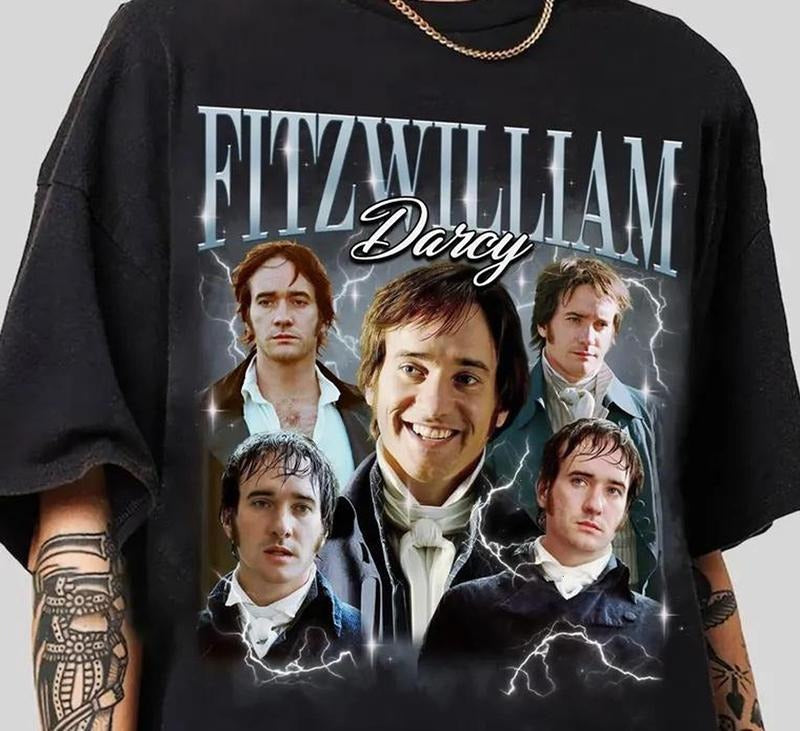 Retro Fitzwilliam Darcy  T-Shirt Machine Washable Trendy Fit Adventure Tee for Outdoor Enthusiasts Hoodie, Sweatshirt