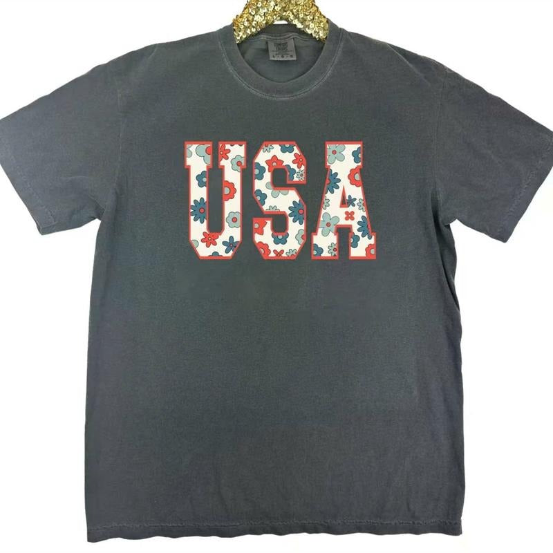 Retro Floral USA comfort color shirts Usa Flag Tee Usa Comfort Colors  Shirt Gift Hoodie, Sweatshirt | TeeBloomCo.com