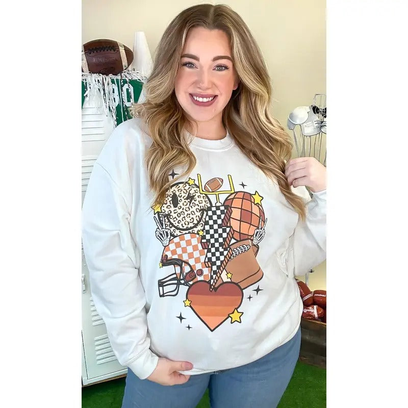 Retro Football Vibes Graphic Sweatshirt T-Shirts, Hoodie | TeeBloomCo.com