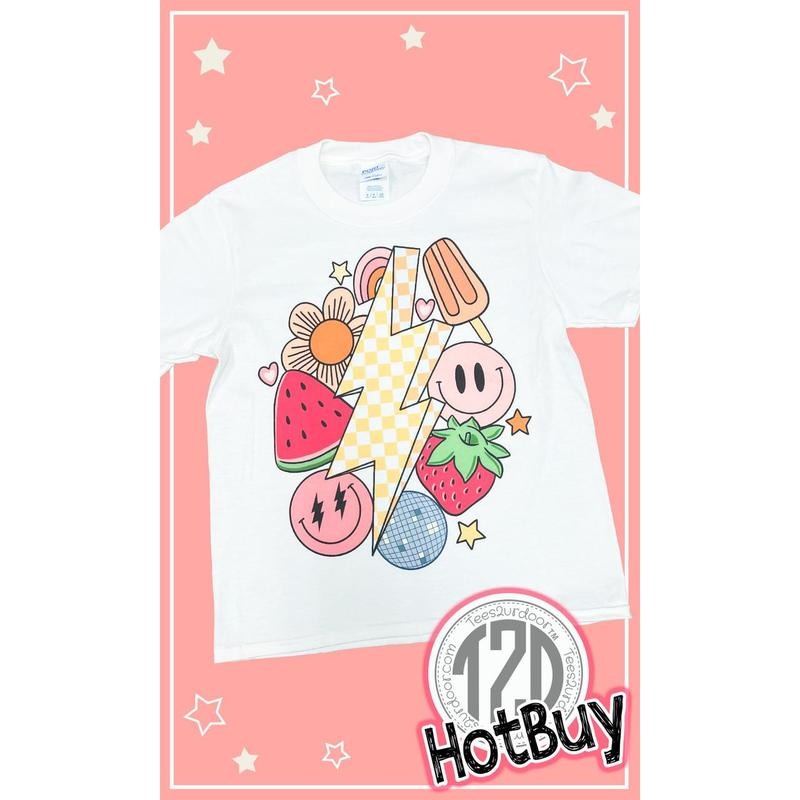 Retro Fruity Summer Youth White Graphic Shirt Hoodie, Sweatshirt | TeeBloomCo.com