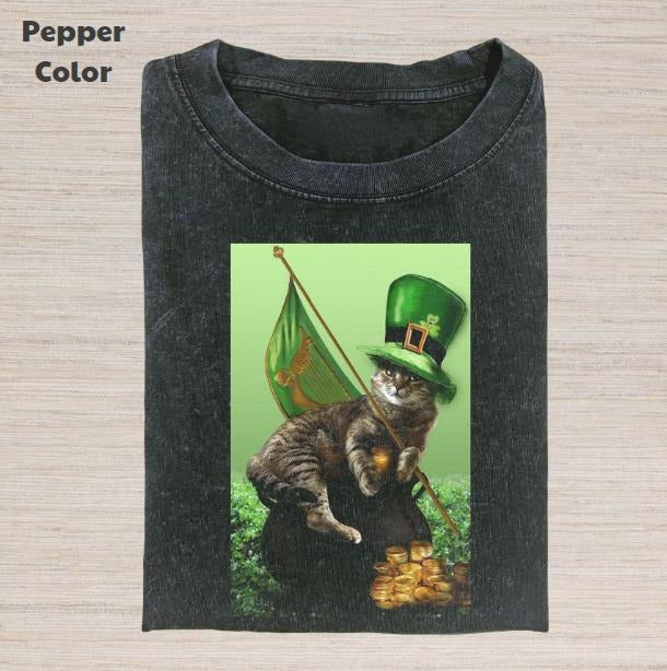 Retro Funny Vintage Graphic Tee, Cat Patrick's Day T-Shirt, Animal Shirt, Unisex Meme Cringe Funny Dumb Shirt, Gift For...