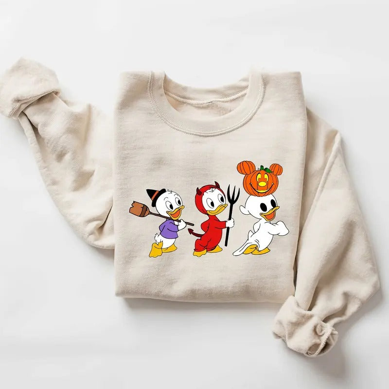 Retro Halloween Back and Front Sweatshirt, Vintage Halloween Crewneck Sweater, Halloween Women's Sweatshirt, Halloween...
