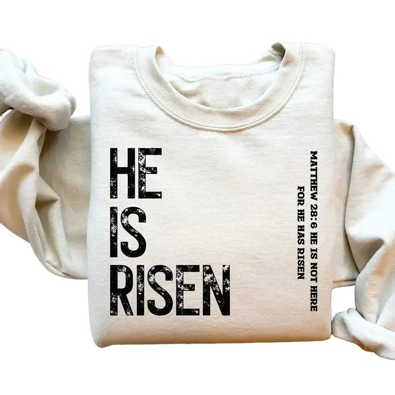 Retro He Is Risen Sweatshirt, Hoodie, T-shirt, Easter Gift, Easter Day Shirt, Gift For Easter | TeeBloomCo.com