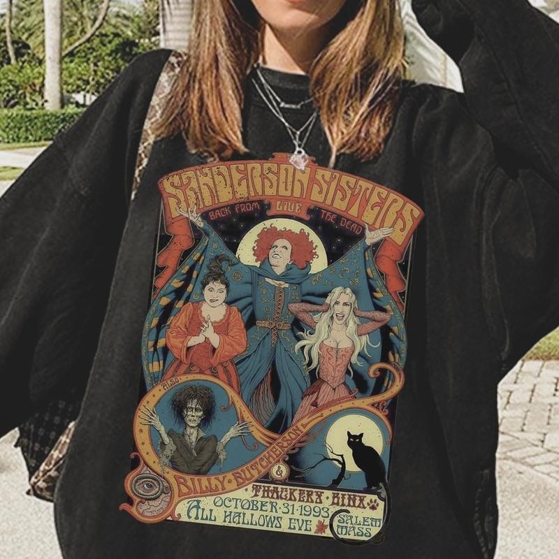 Retro Hocus Pocus Crewneck Sweatshirt, Halloween T-shirt Hoodie | TeeBloomCo.com