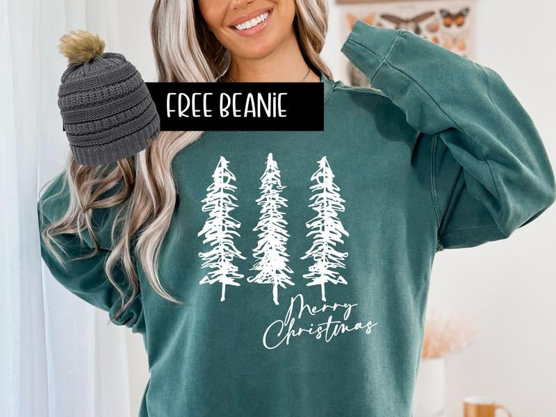 Retro Inspired Merry Christmas Trees Sweatshirt T-Shirts, Hoodie | TeeBloomCo.com