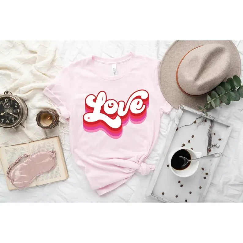Retro Love Shirt - Valentine's Day Sweatshirt, Hoodie, T-Shirt | TeeBloomCo.com