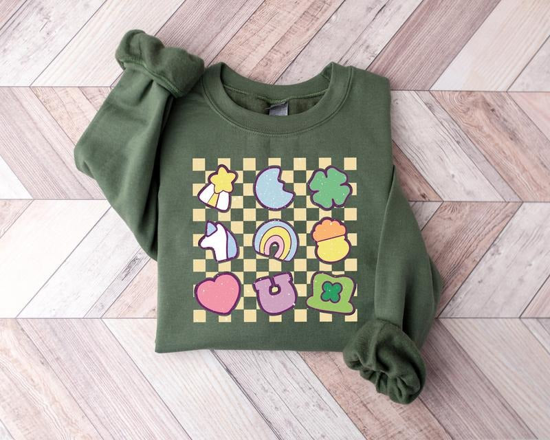 Retro Lucky Charm Sweatshirt, Shamrock Rainbow Shirt, St Patricks Day Shirt, St Patricks Shirt, Lucky Shirt, St Patty's...