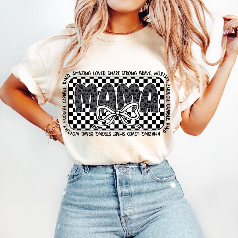 Retro Mama Coquette Bow, Mama Checkered, Mama Varsity, Mother's Day Tshirt Hoodie, Sweatshirt | TeeBloomCo.com